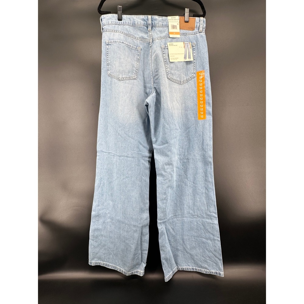 Aeropostale High Rise Wide Leg Jeans Medium Wash so 12 Vintage Inspired 156921